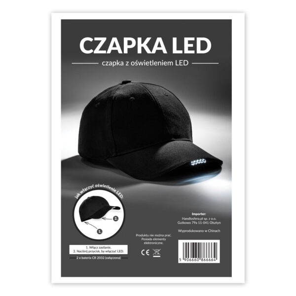 Czapka LED z latarką w daszku dla mechanika diody - obrazek 5