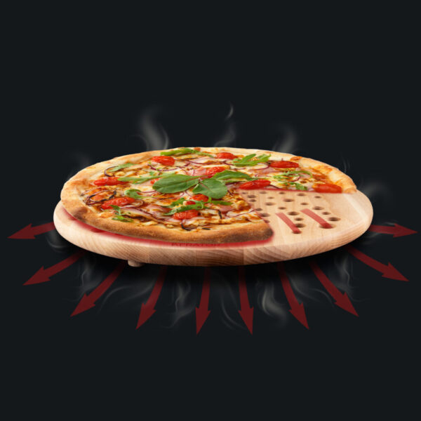 Pizza Aerator Deska na Pizzę Drewniania Okrągła - obrazek 2