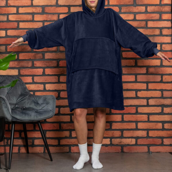 Bluzair Bluza Koc Hoodie Oversize Polska Granatowy - obrazek 9