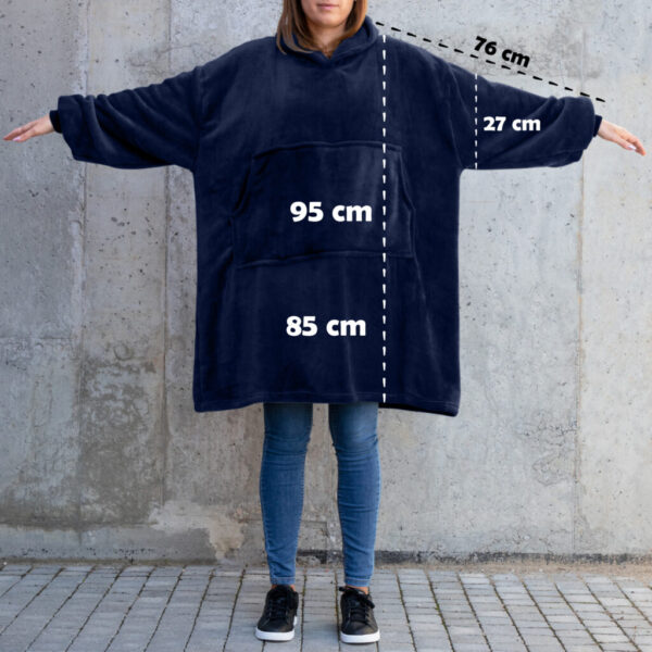 Bluzair Bluza Koc Hoodie Oversize Polska Granatowy - obrazek 7