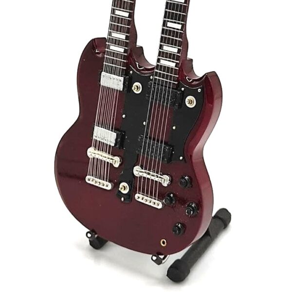 Mini gitara w stylu Led Zeppelin - Jimmy Page - Double Neck MGT-2059 - obrazek 3