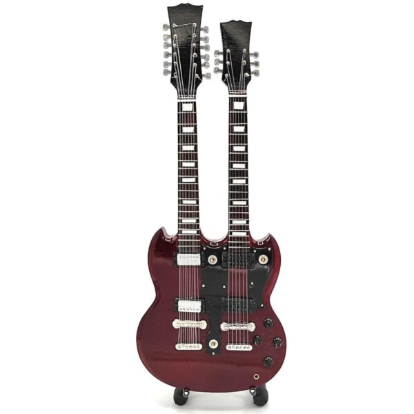 Mini gitara w stylu Led Zeppelin - Jimmy Page - Double Neck MGT-2059 - obrazek 4