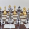 Wielkie ekskluzywne szachy Italfama z pozłacanego metalu 53x53 cm – N137 - obrazek 5